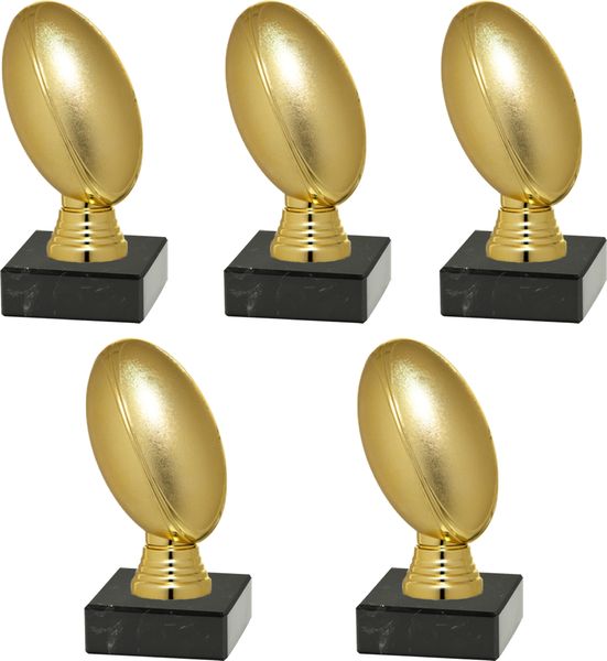 Rugby Ball Figurine Trophy with Marble Base