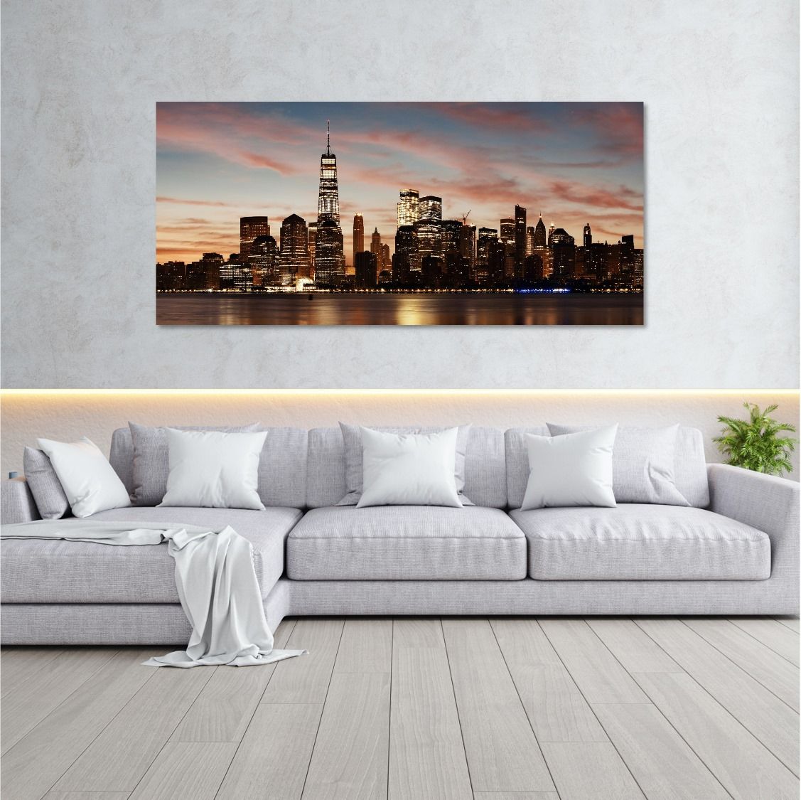 Canvas Wall Art - Manhattan Skyline - 150cm x 100cm | Shop Today. Get ...