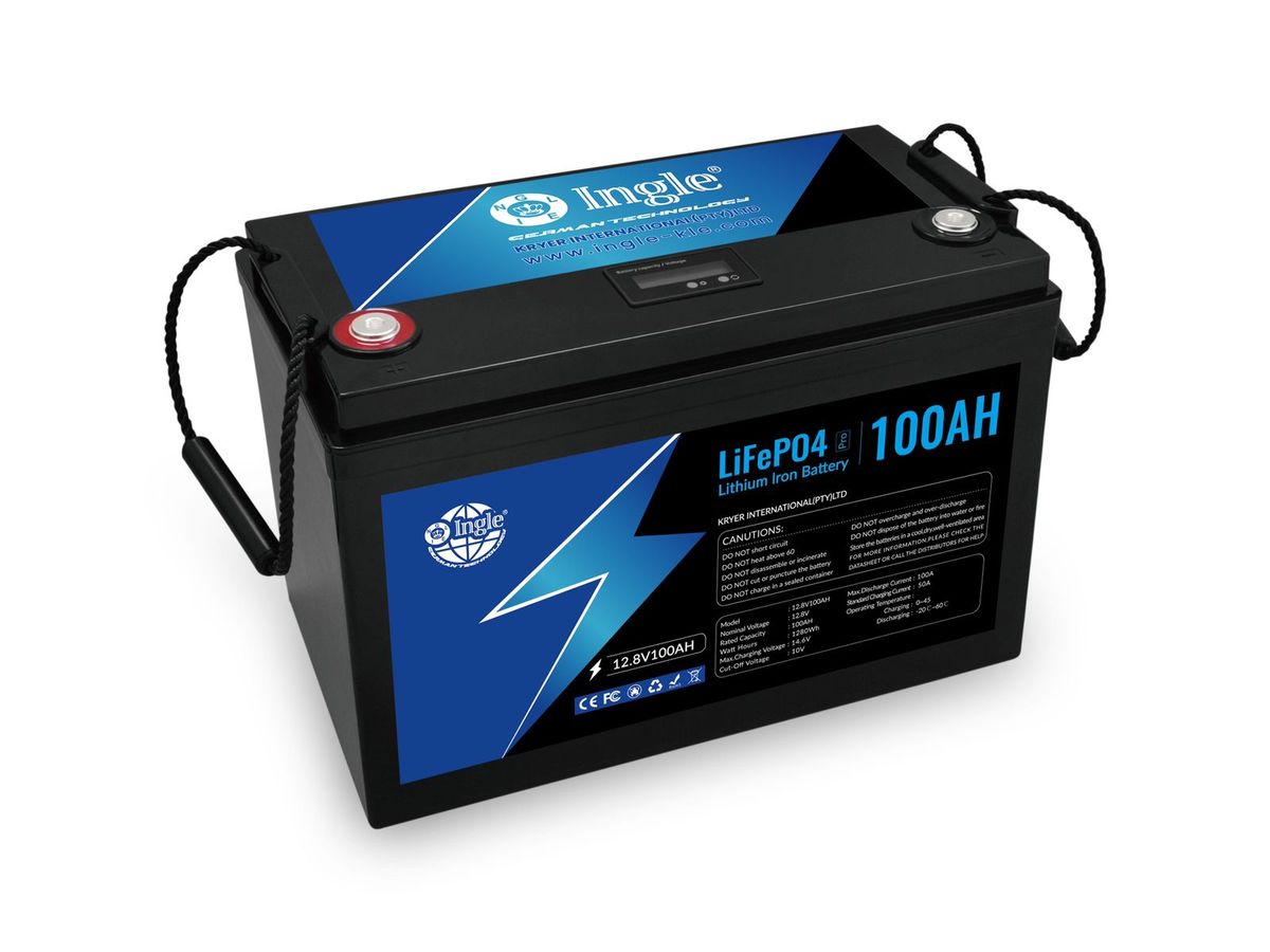 12.8V 100Ah LiFePO4 Battery 1280Wh for Solar/UPS/Inverter - Ingle