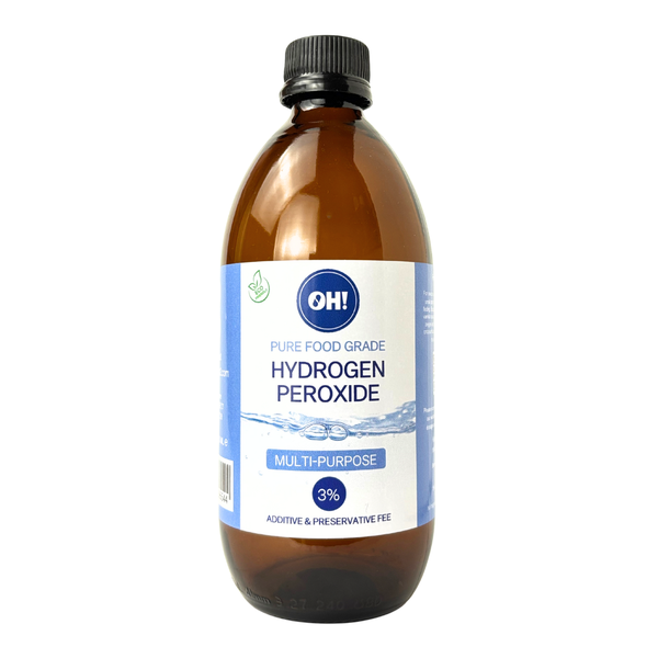 Hydrogen Peroxide 3% Pure Food Grade 500 ml - GLASS