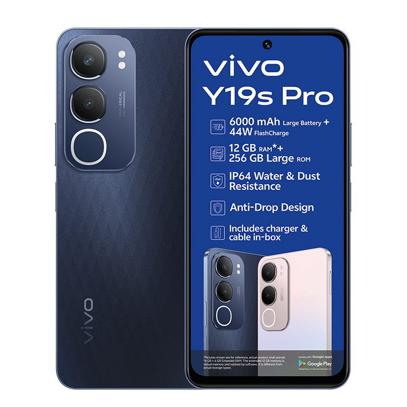 VIVO Y19s Pro 256GB LTE Dual Sim - Glossy Black
