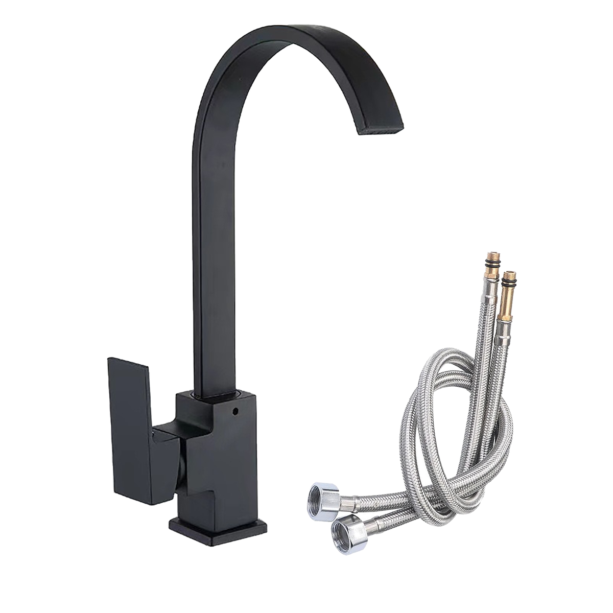 Modern Kitchen Mixer Tap with 60cm inlet pipe Hot & Cold Water Faucet