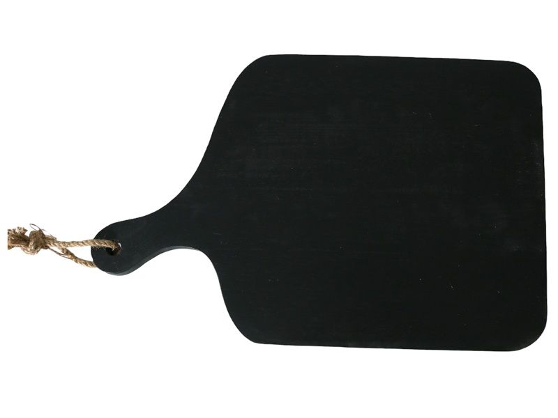Cutting Board Black Rubberwood With Handle With Rope