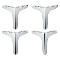 13cm Silver Triangle Metal Furniture Legs - 4 Pieces