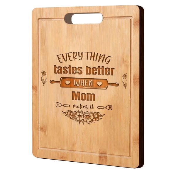 Laser Engraved Bamboo Cutting Board Mom Make It Birthday Gifts for Mom