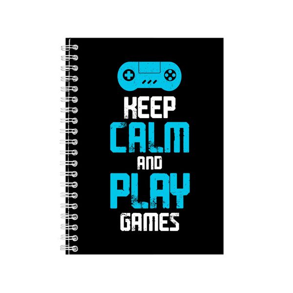 Keep Calm And Play Games Notebook Gamer Gift Idea A4 Notepad 140