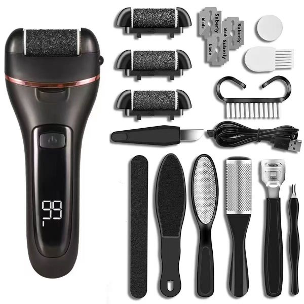 Rechargeable Electric Pedicure Trimmer, Dead Hard Skin Scrubber set