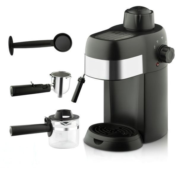 Espresso Coffee Machine 800W with Milk Frother - 4 Cup Capacity