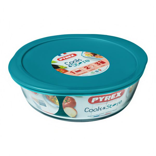 Pyrex - Storage Cook and Store Round Dish With Lid - 2.3 Litre