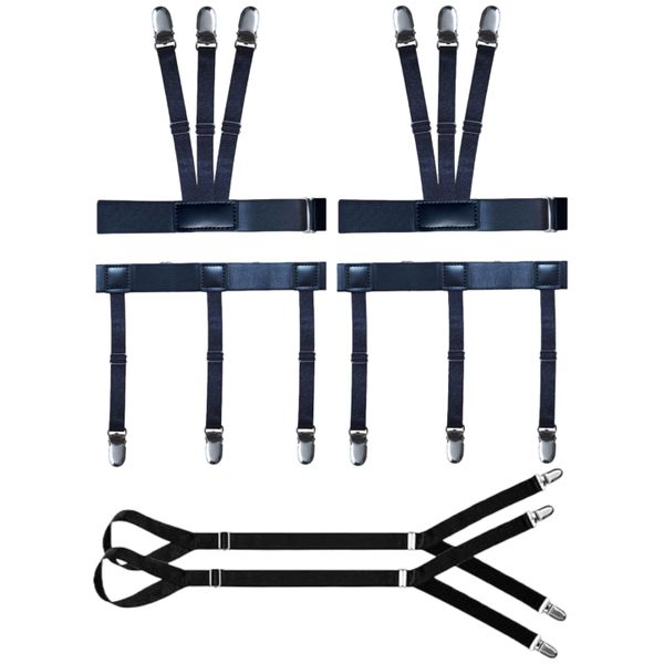 3 Pair Shirt Stay for Men, Adjustable Elastic Shirt Garters