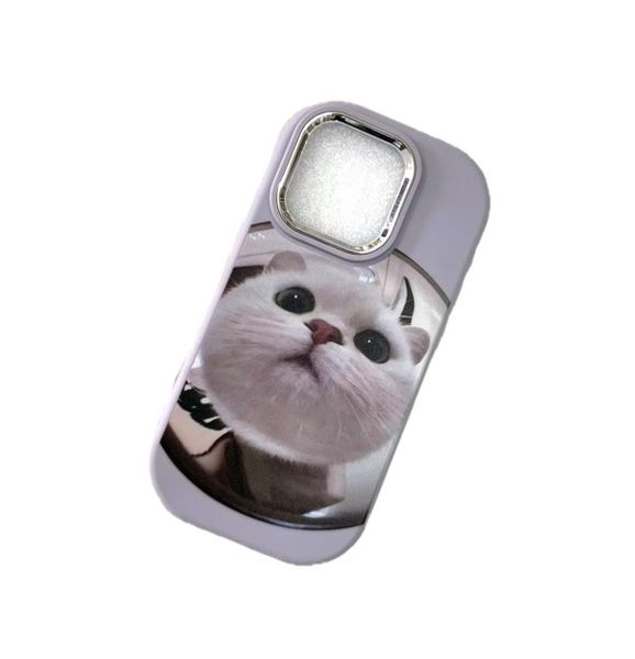 Cute cat phone Case compatible with iPhone12/13/14/15/Pro Max -Purple