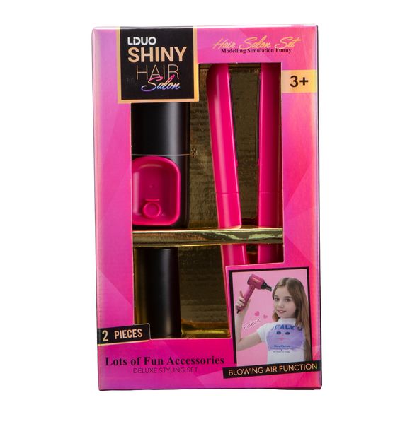 Liduo Battery Operated Hair Salon Toy Hair Straightener with Light &amp; Sound