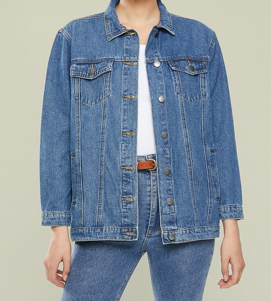 Women's Superbalist Longline Denim Trucker - Blue