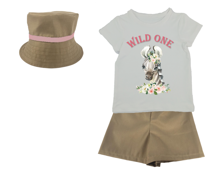 First birthday outfit with hat-Wild one / Safari theme-Zebra Wild one