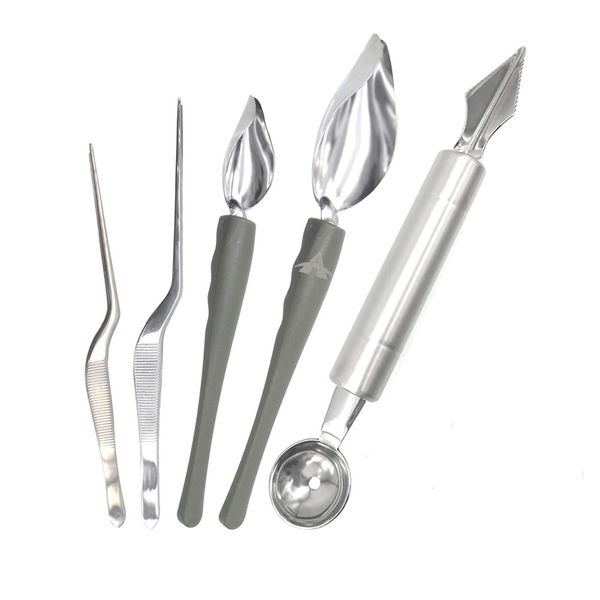 Culinary Drawing Decorating Spoon Set Spoons Cooking Tweezers - 5 Piece