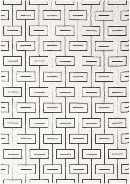 Rug Warehouse Nimbo Geo Pattern White