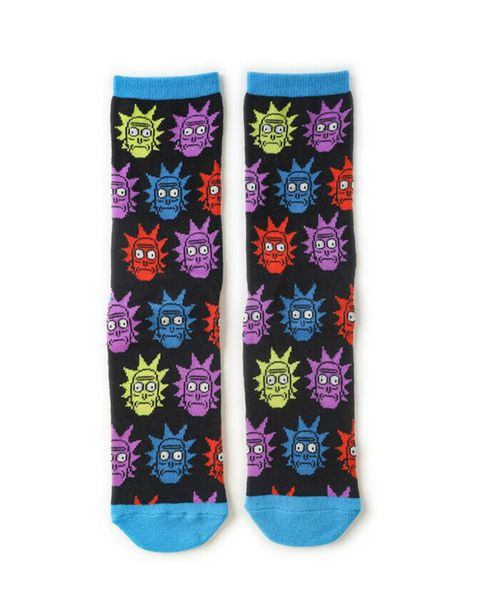 SKA Rick &amp; Morty Fashion Cotton Socks- Multi Heads Black