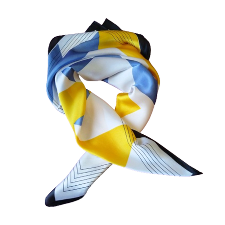 Colour Block Printed Pattern Summer scarf Image