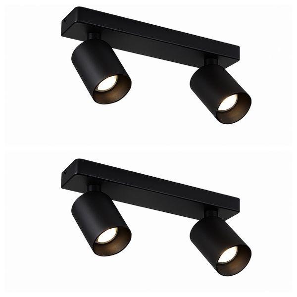 Ecomlight 2 Pack Dual GU10 Aluminum Ceiling and Wall Spotlight - 7W-4000K