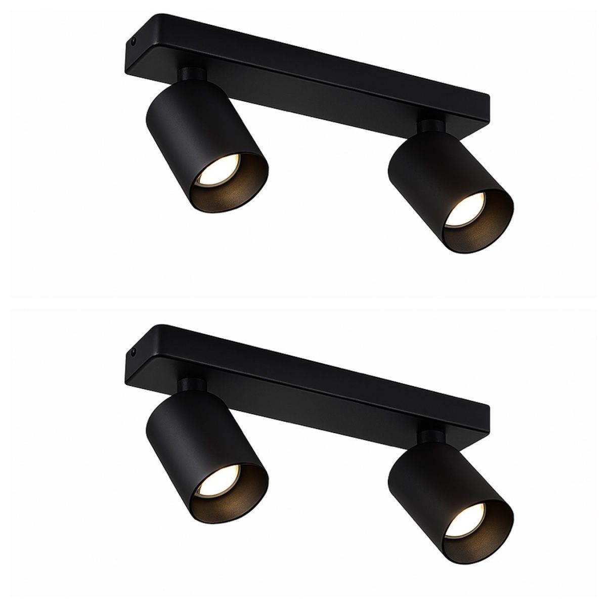 Ecomlight 2 Pack Dual GU10 Aluminum Ceiling and Wall Spotlight - Sand Black