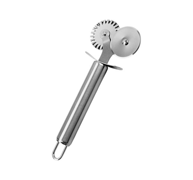 Stainless Steel Dual-Head Pizza Cutter - Silver