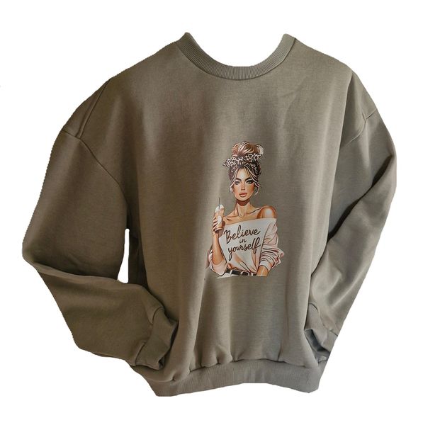 Women's Sweater with Lady Motivational Design