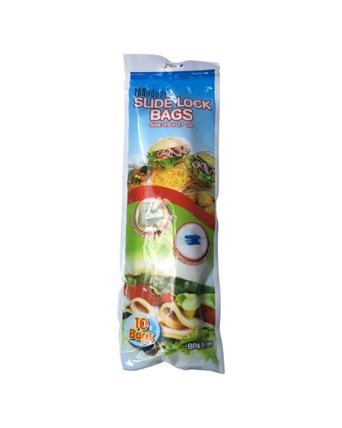 Disposable Bag Slide Lock 10 Piece 26x27cm