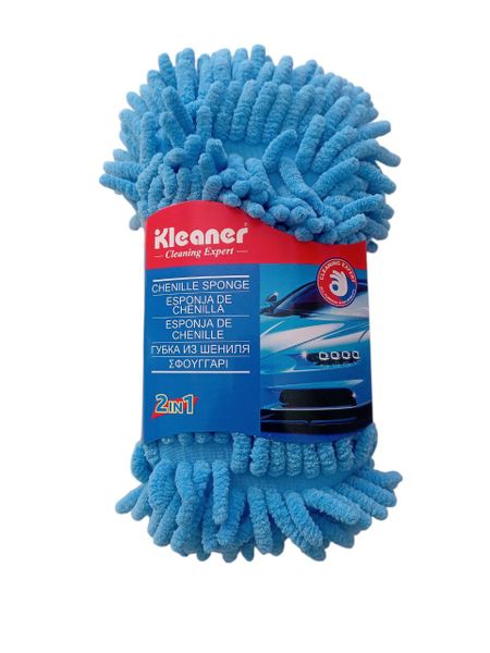 Kleaner 2-in-1 Chenille Microfiber &amp; Mesh Cleaning Sponge - Super Absorbent