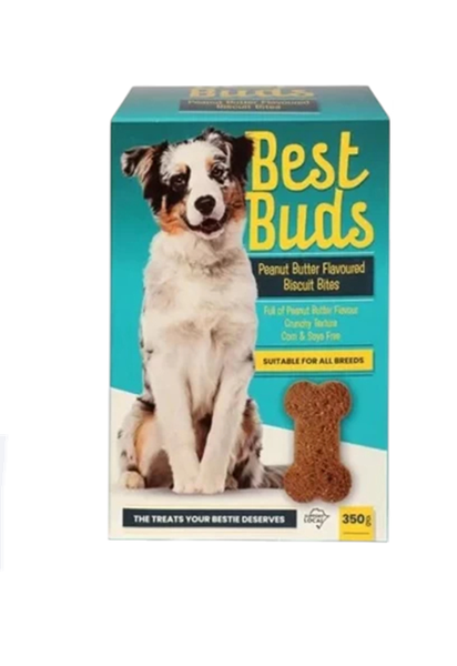 Best Buds - Peanut Butter Flavoured Biscuit Bite Dog Treats 350g