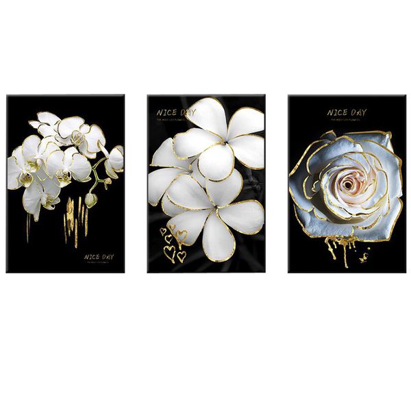 Canvas-Art-3 Pieces Modern Big White Flower Abstract Wall Art