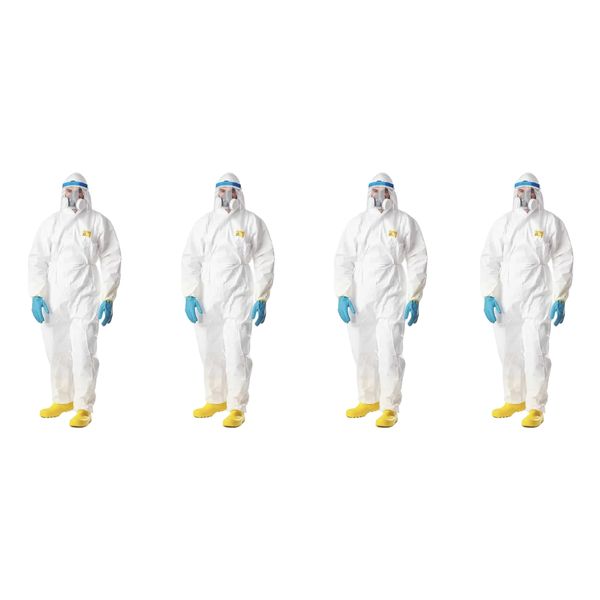 4 Pack Promax Disposable Chemical Coveralls Type 5 &amp; 6 - Industrial PPE