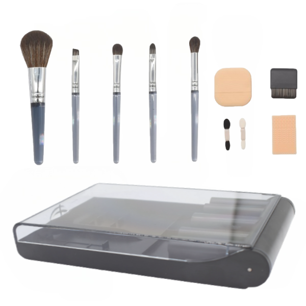 10 Pcs Soft Fiber Makeup Brush Set with Storage Box-Professional Beauty Kit