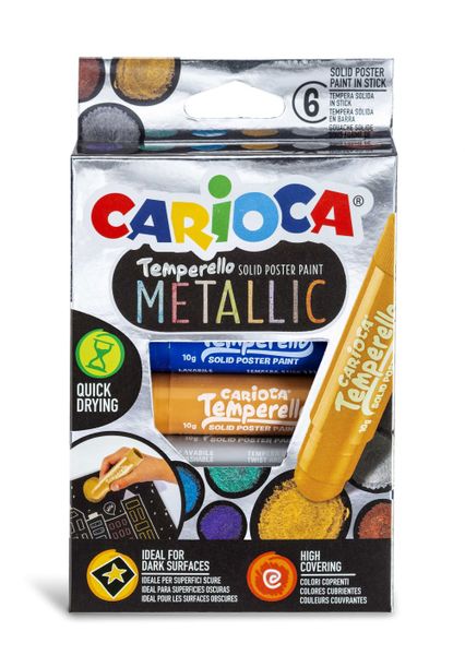 CARIOCA Temperello Metallic Box 6 Piece Felt Tip Pens