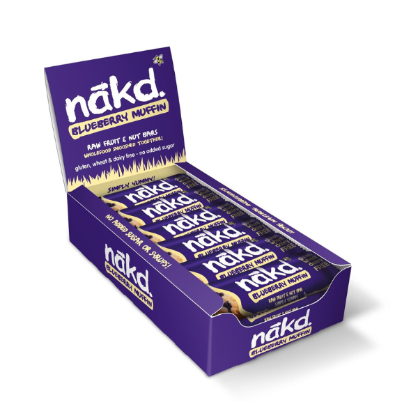nakd. Blueberry Muffin - Raw Fruit &amp; Nut Bars - Vegan - 18 x 35g