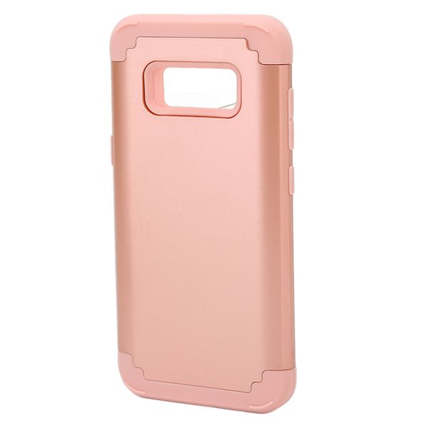 Rose Gold Silicone PC Shockproof Case for S8 for Travel Daily Use