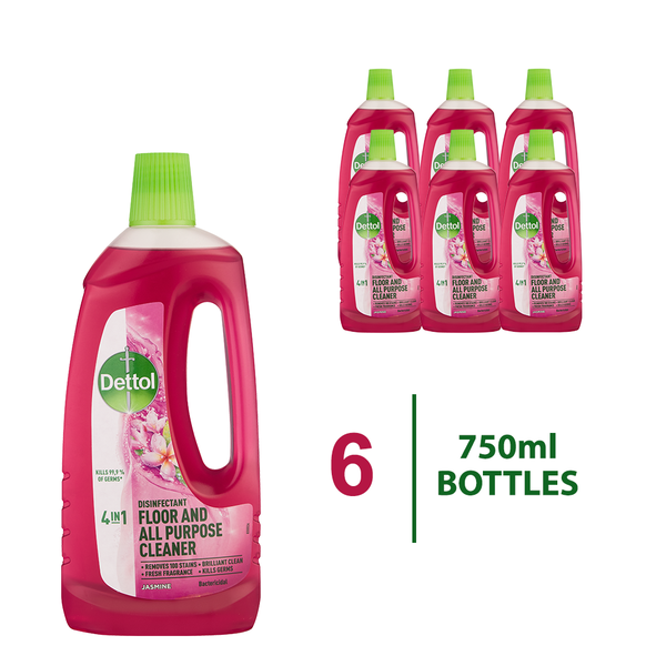 Dettol 6 x 750ml, All Purpose Cleaner, Disinfectant, Jasmine