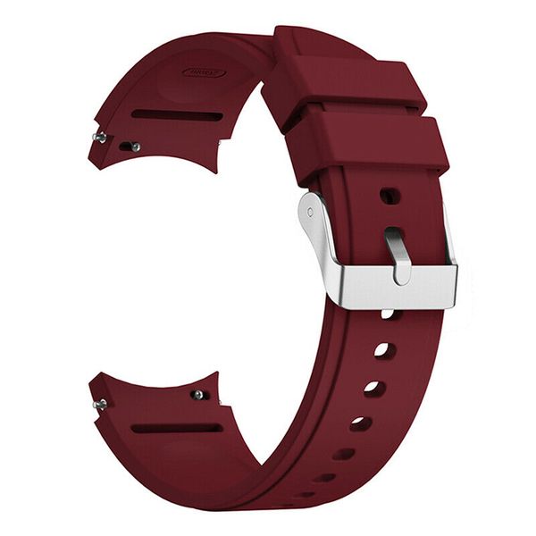 Silicone Band Compatible with Samsung Galaxy Watch 4/5/6/7/7FE- Wine Red