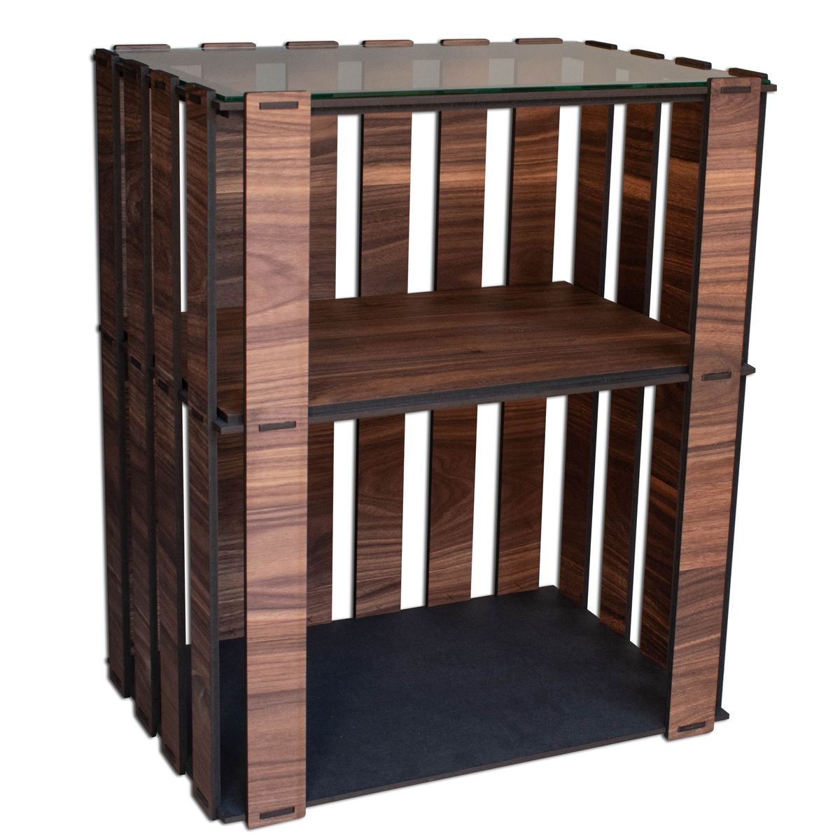 db Creative Slatted Walnut and Glass side table Buy Online in South Africa