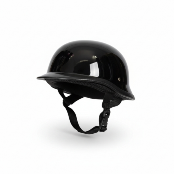 German Style Motorcycle Helmet Gloss Black