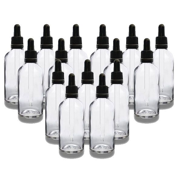 15 x 100ml Clear Glass Bottles with Pipette