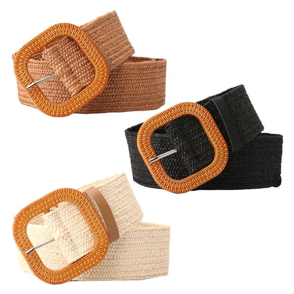 Fashion Adjustable Elastic Woven Braided Boho Belt Square Set of 2 (98cm)