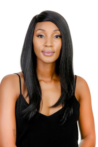 Magic Mix Color Long Straight Machine Made Synthetic Hair Wig Mamerie P1B33