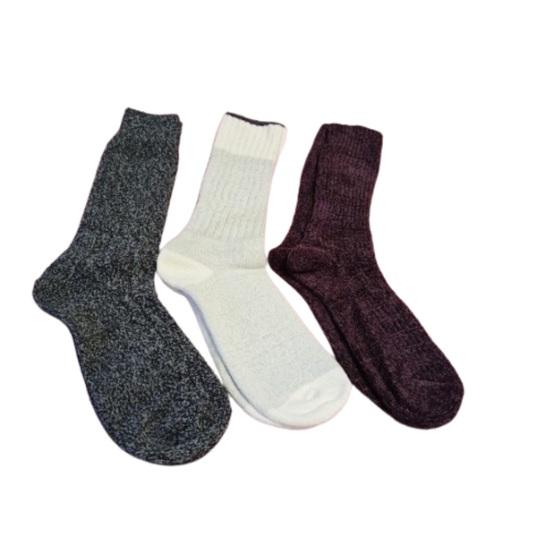 3 Pairs Mix Color Textured Socks