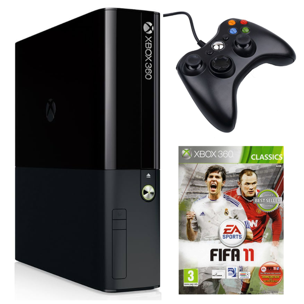 Xbox 360 E Console 4GB (Upgraded with 64GB Flash Drive) - Fifa 11 Bundle