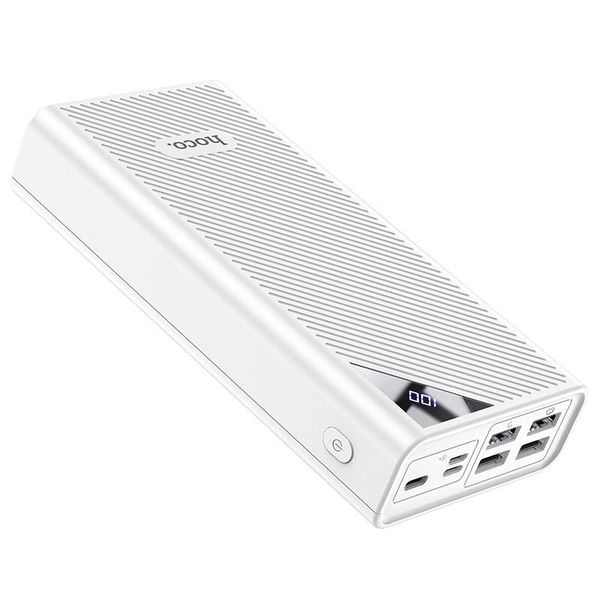 30000mAh LED 4 USB Output Power Bank - White