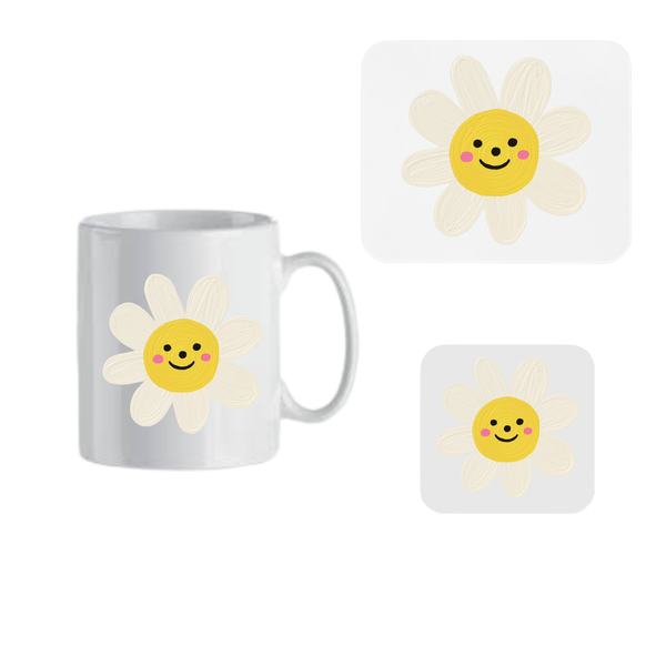 Mug, Coaster and Mouse Pad Combo - Flower