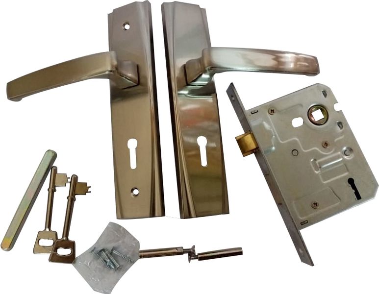 Upper Edge - Giorgio 3 Lever Door Lock &amp; Handle set - Silver