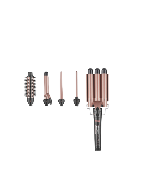 DSP 7 in 1 Curling Iron Set, Curling Wand Set with Changeable Attachment
