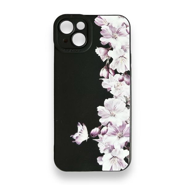 AMA Flower Line Black Silicon Protective Case For Samsung Galaxy S22 Ultra