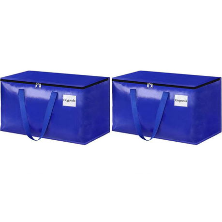 Large Moving Bags 2 Pack Strong Zipper & Handle & Heavy Duty Storage Totes Image